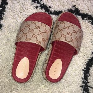GG Logo platform slide sandals BRAND NEW
